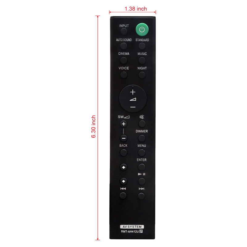 Vinabty RMT-AH412U Replaced Remote fit for Sony 5.1ch Home Cinema Soundbar HT-S700RF HT-S500RF SA-WS500RF SS-SS500RF SS-S500RF HT-S20R SS-S20R SA-WS20R SS-SS20R SS-SS700RF SS-S700RF SA-WS700RF HTS700RF - Image 3